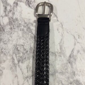 Elegant Black Braided Leather Belt Bag